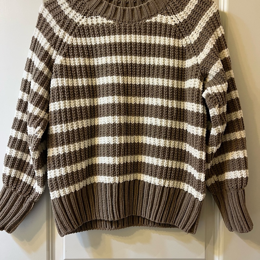 Striped Brown and White Sweater